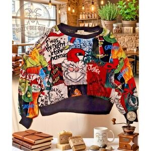 Justice Girls The Grinch Velour Sweater XS Green Christmas Holiday